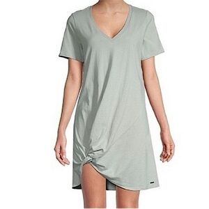 n: PHILANTHROPY Leonardo Knot Front Short Casual Shirtdress sage green S…